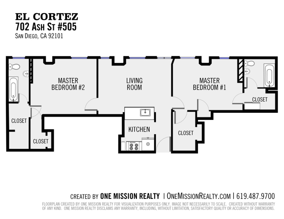 Floorplan created by One Mission Realty for visualization purposes only.