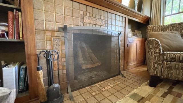 Ernest Batchelder tile fireplace